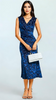 A2714 Navy Velvet Devore Midi Dress