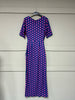 A3094 Una Navy Polka Drape Dress