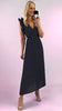 A2607 Black Ruffle Pleat Dress