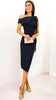 4-A2053 Black Bandage Sequin Trim Dress