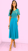 A2226 Turquoise Embellished Flare Dress