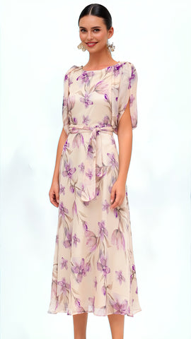 A2305 Glyn Yellow Embellished Flare Dress