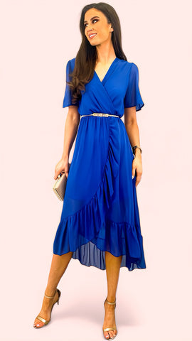 4-A1334 Blue Floral Tunic Dress