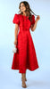 A2637 Emmy Red Brocade Flare Dress
