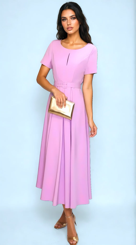 A2850B Emery Lilac Flare Dress