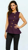 A2721 Deep Grape Peplum Waistcoat