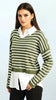 A2661 Khaki 2in1 Stripe Top