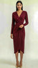A2752 Charlize Burgundy Faux Wrap Dress