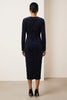 A2755 Charlize Navy Faux Wrap Dress
