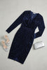 A2755 Charlize Navy Faux Wrap Dress
