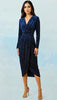 A2755 Charlize Navy Faux Wrap Dress