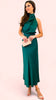 5-A1538 Green Satin Halter dress