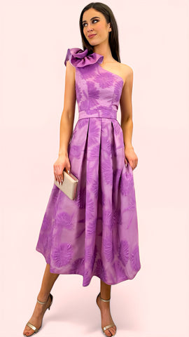 4-A1312 Leoni Purple Floral Shirt Dress