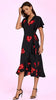 A2565 Eldora Black Floral Wrap Dress
