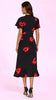 A2565 Eldora Black Floral Wrap Dress