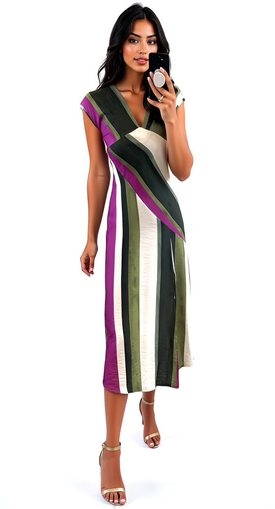 A2495 Roisin Multi Stripe Dress