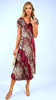 A2575 Teagan Burgundy Print Loose Top Dress