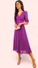 5-A1625 Audrey Purple Textured Print Dress