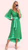 1-A1556 Cosima Green 2 Tone Flare Dress