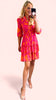 A1560 Orange Print Latina Flounce Dress