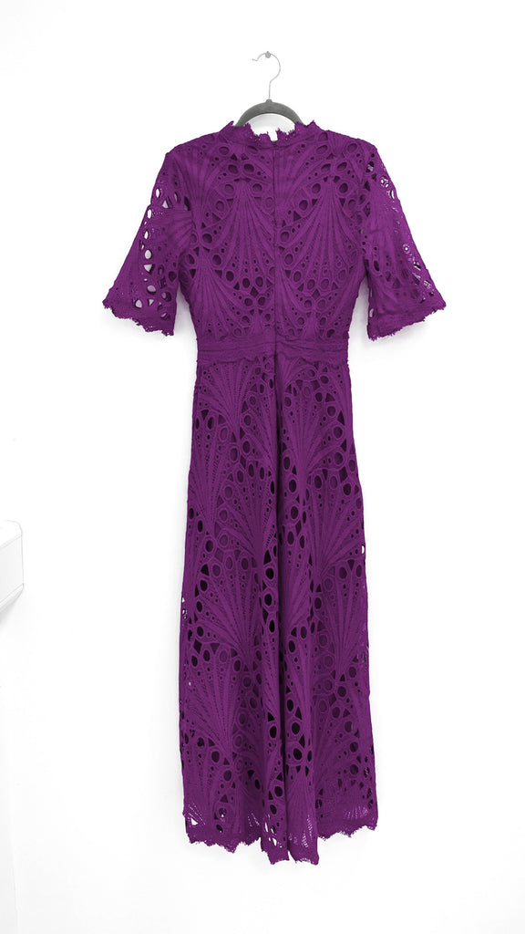 A2857 Evie Mauve Crochet Dress