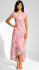 2-A2931 Pink Floral Asymmetrical Dress