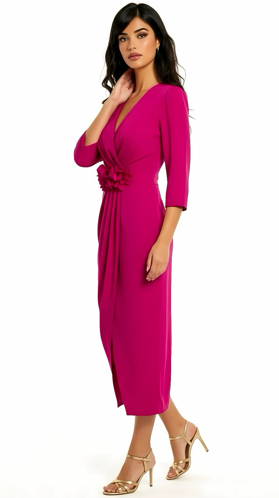 A2949B&F Lilias Magenta Drape Dress