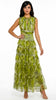 A2930 Lime Print Malva Flounce Maxi Dress