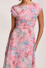 2-A2931 Pink Floral Asymmetrical Dress