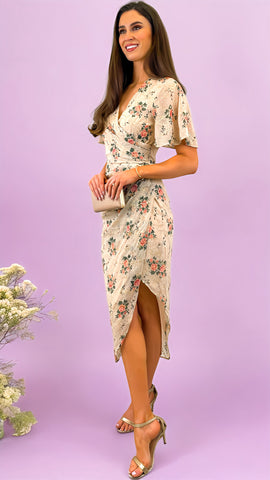 A1579 Elodie Blush Floral Tierred Dress