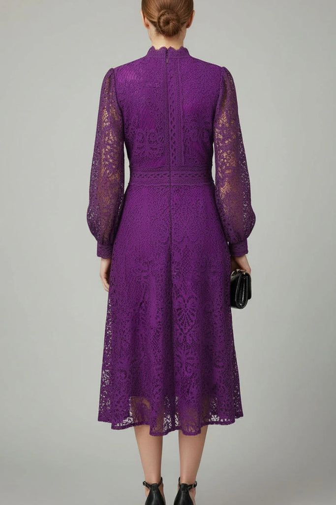 A2857 Evie Mauve Crochet Dress