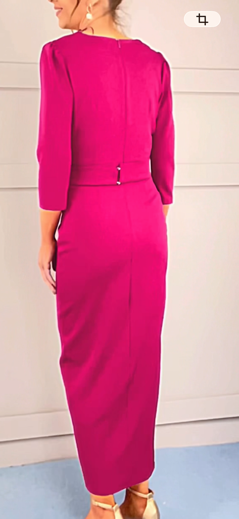 A2949B&F Lilias Magenta Drape Dress