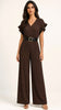 A3212B Brown Oversized Embossed Jumpsuit