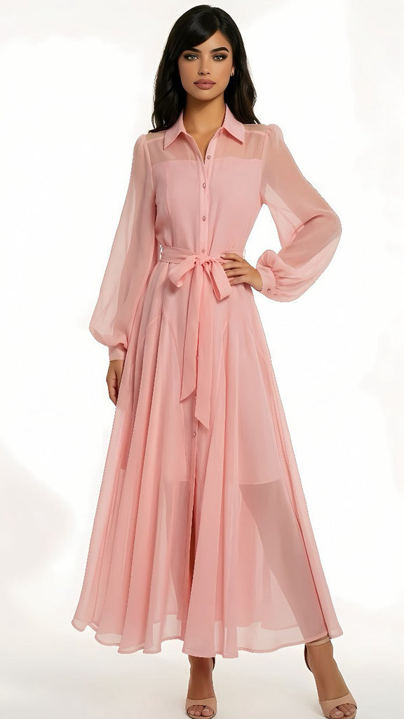 A2967BV Cait Pink Flounce Dress