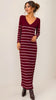 A3201 Burgundy Fine Knit Day Dress
