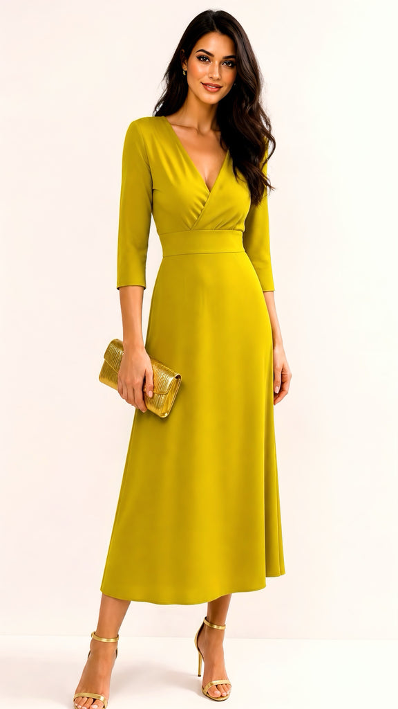 A3220 Glenis Olive Flare Dress
