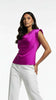 A3000 Magenta Cowl Sateen Top