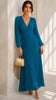 A3161 Valentina Teal Corset Pleat Dress