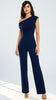 2-A2960 Donna Navy Off shoulder Jumpsuit