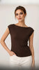 A3164 Brown Ribbed Top