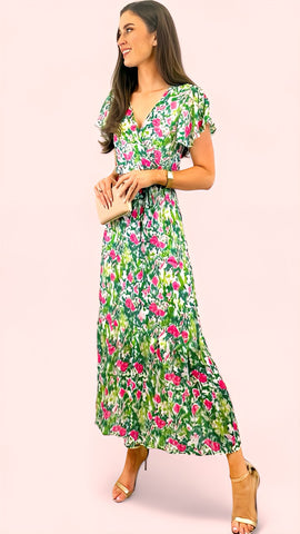 4-A1366 Atana Floral Smock Dress