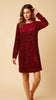 A2729 Burgundy Bow Back Sequin Dress