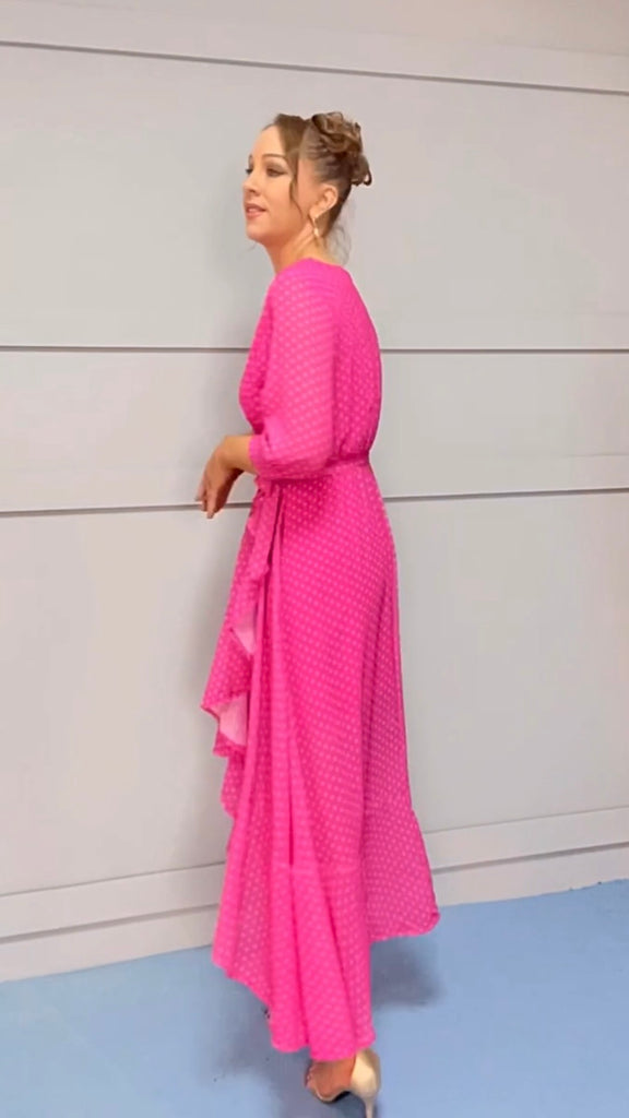 A2992 Ballerina Pink Dip Hem Dress