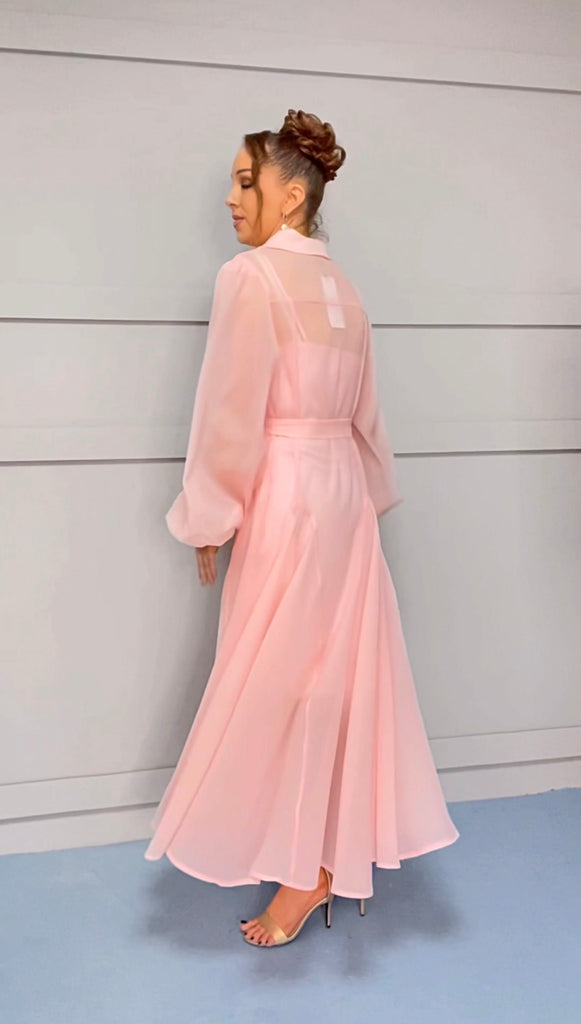 A2967BV Cait Pink Flounce Dress