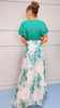 A2984 Mirelle Green Contrast Dress