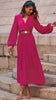 A2531 Pink Ciana Pleated Midi Dress