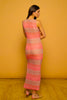 A3018 Coral Zig Zag Midi Dress