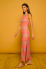 A3018 Coral Zig Zag Midi Dress