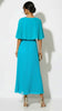 A3065 Turquoise Cape Pleat Dress