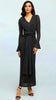 A2724 Black Shimmer Drape Waist Dress